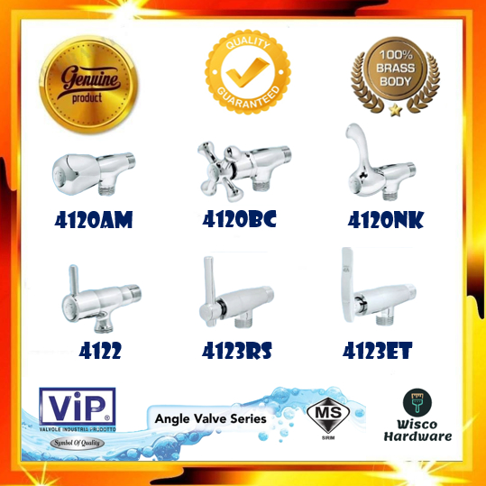 ViP Chrome Plated Brass Body Quarter Turn Angle Valve One Way Valve