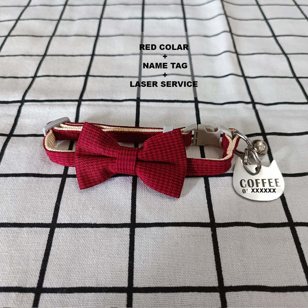 Pawtnership Cat Collar with Customised Collar Name Tag Laser Printing ...