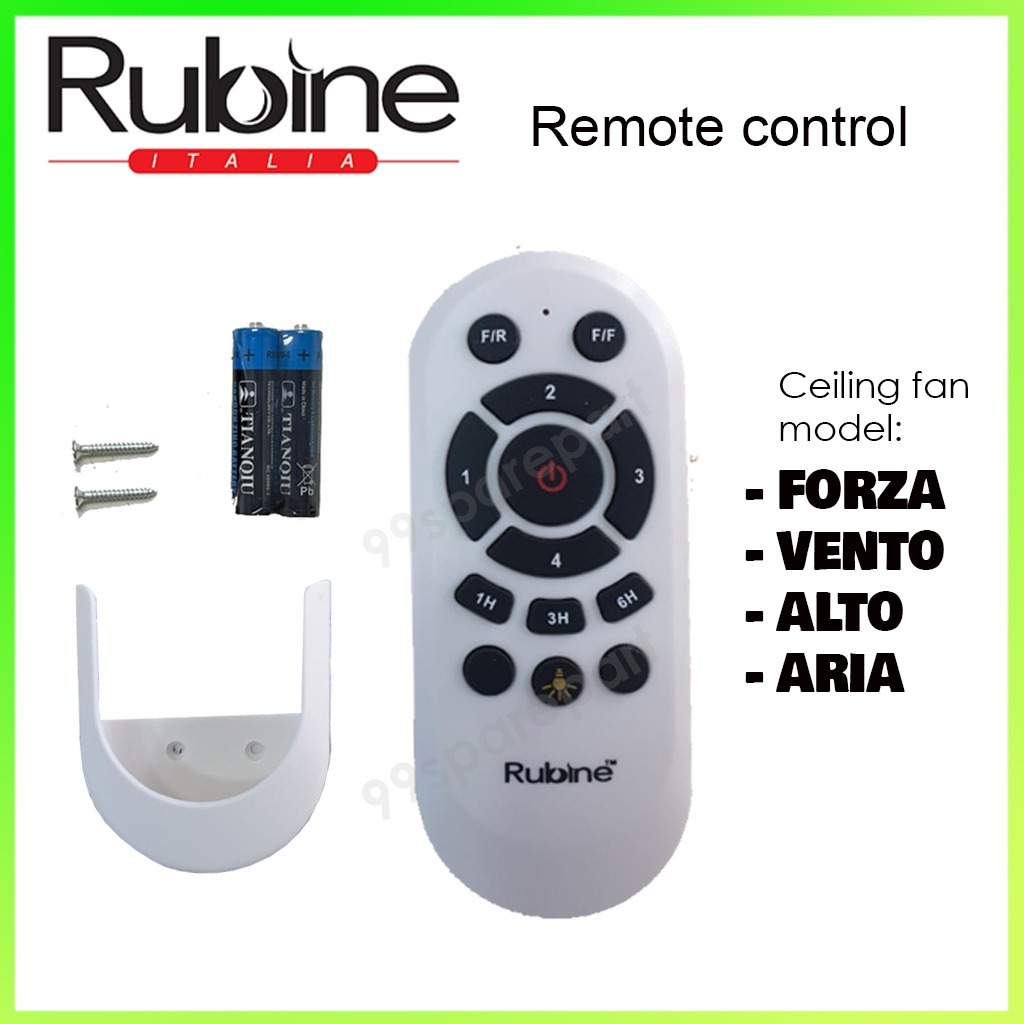RUBINE Ceiling Fan Original Remote Control (Model can use FORZA