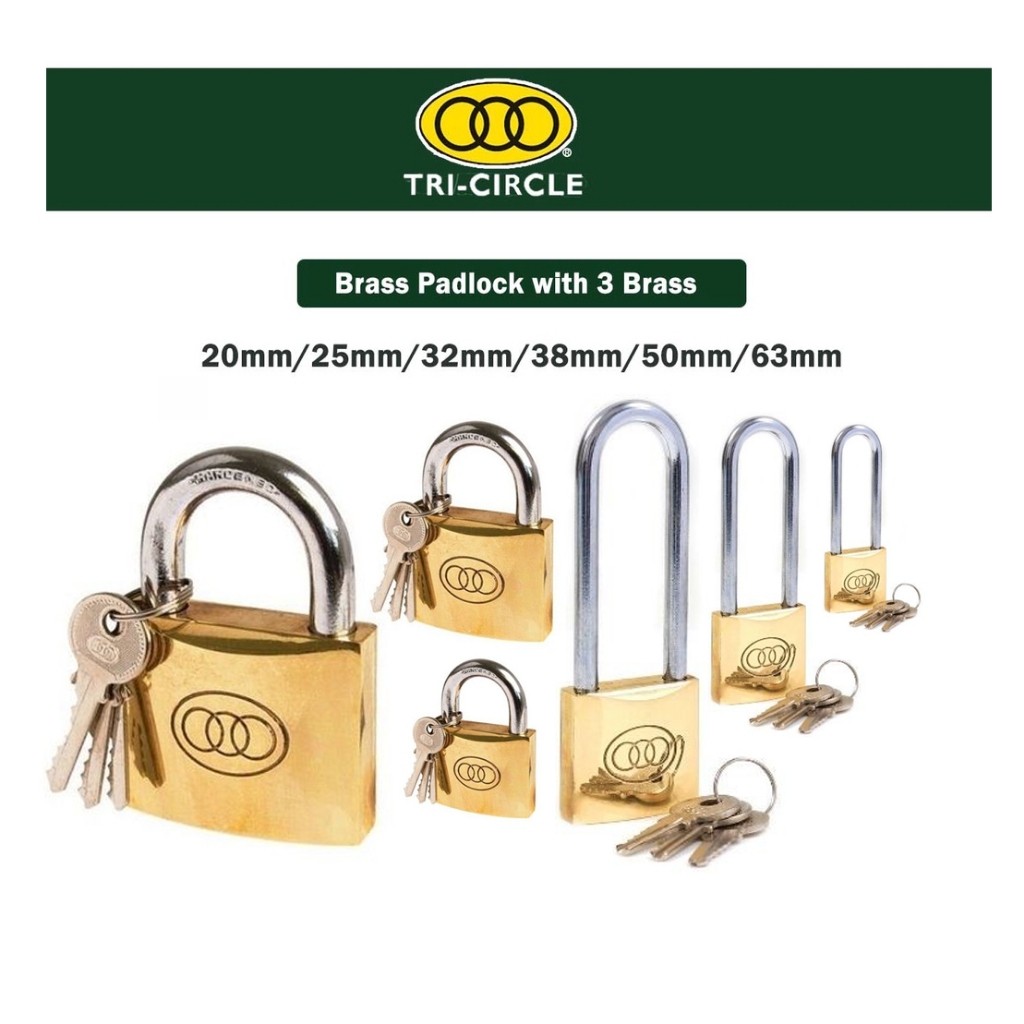 Tri-Circle Heavy Duty Stainless Steel Anti Rust Padlock Weatherproof ...
