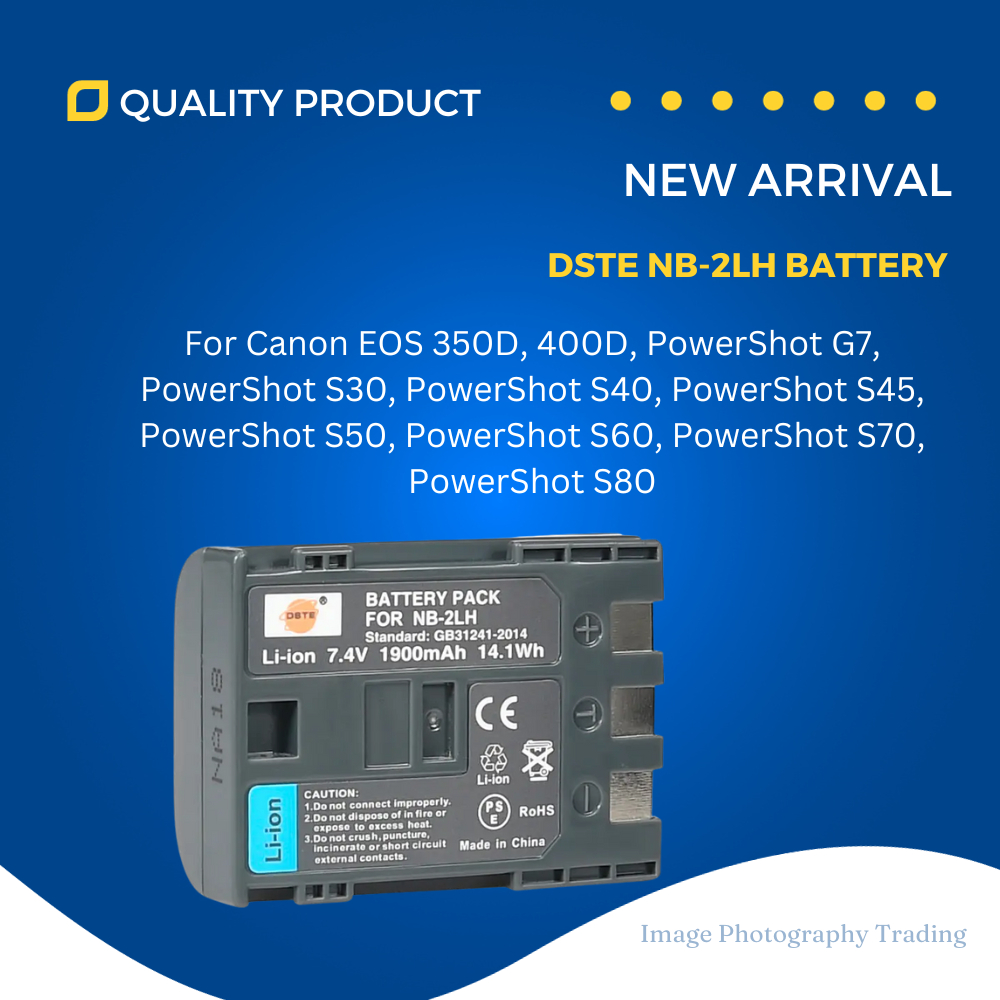 Batterie DSTE NB-2L 1900mAh + Chargeur USB Pour Canon Powershot, EOS Rebel, VIXIA - Lot 2PCS