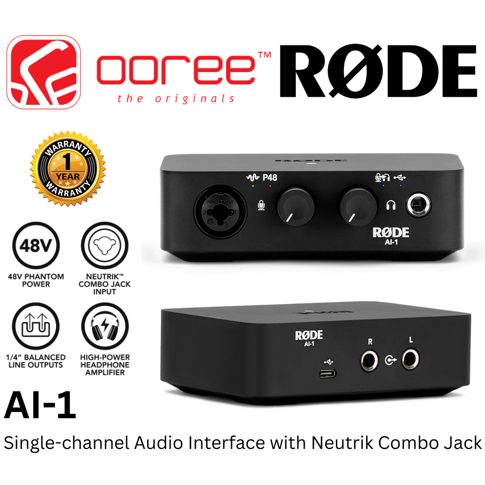 RODE AI1 USB AUDIO INTERFACE SINGLE CHANNEL AUDIO INTERFACE