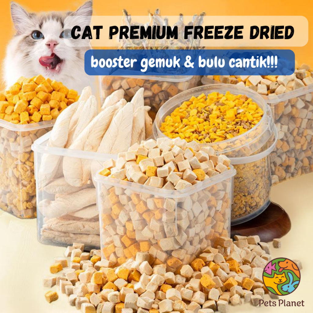 Booster Freeze Dried Premium Cat Dog Treats Makanan Kucing Gemok
