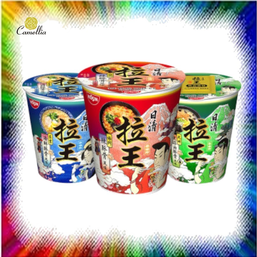(NON-HALAL) 日清「拉王」九州黑蒜油/东京海鲜/福冈辣豚骨 杯面 Nissin Raoh Cup Noodle Kyushu ...
