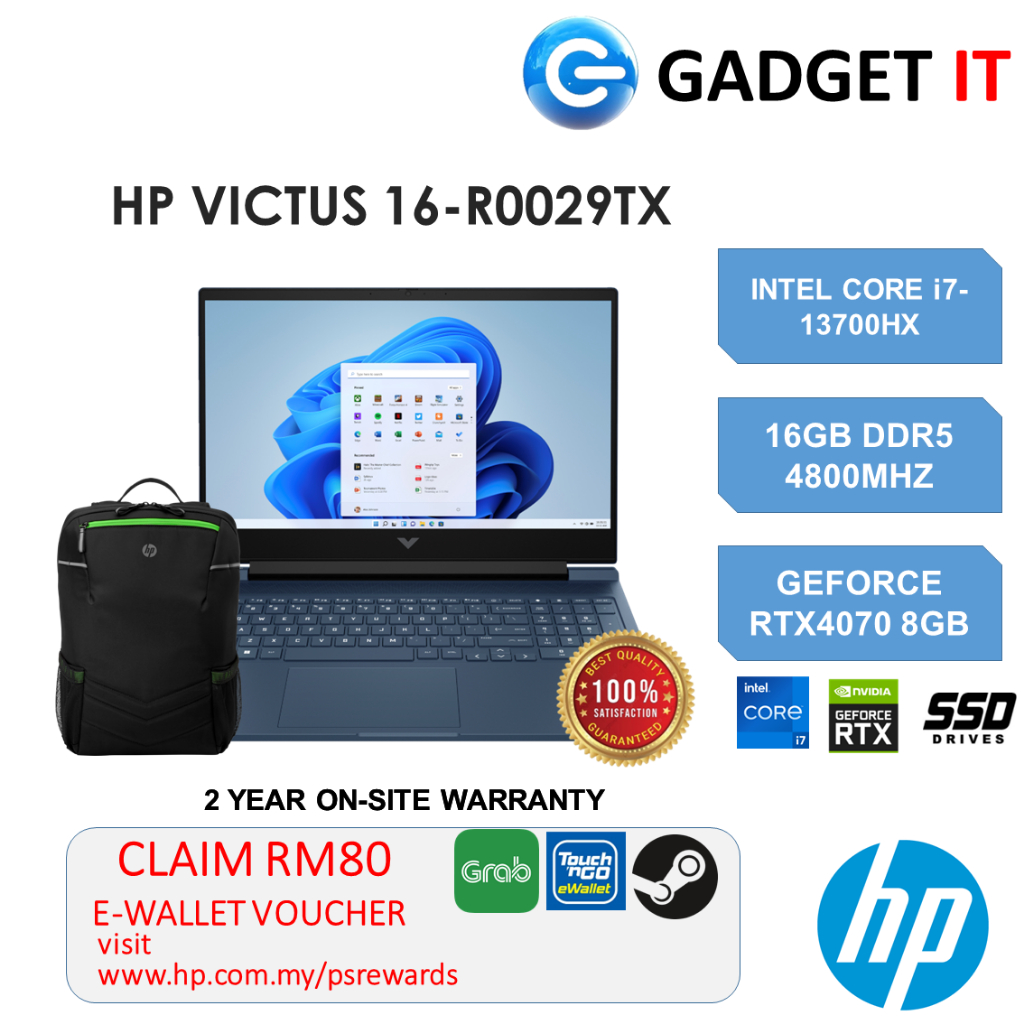 HP VICTUS 16-R0029TX GAMING LAPTOP (i7-13700HX,16GB,512GB SSD,16.1" FHD ...