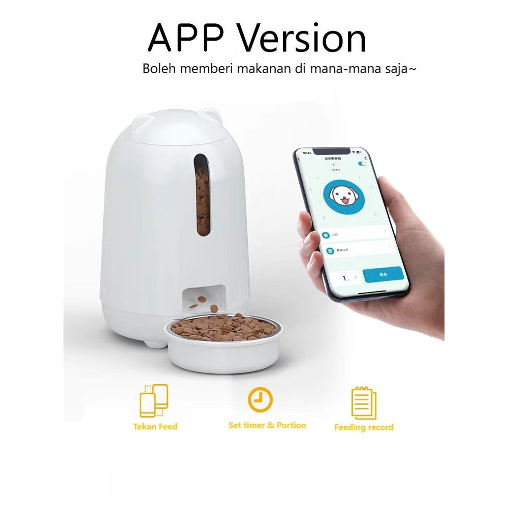 Cat Shape Automatic Smart Pet Feeder 3L Cat Dog Smart Control Auto