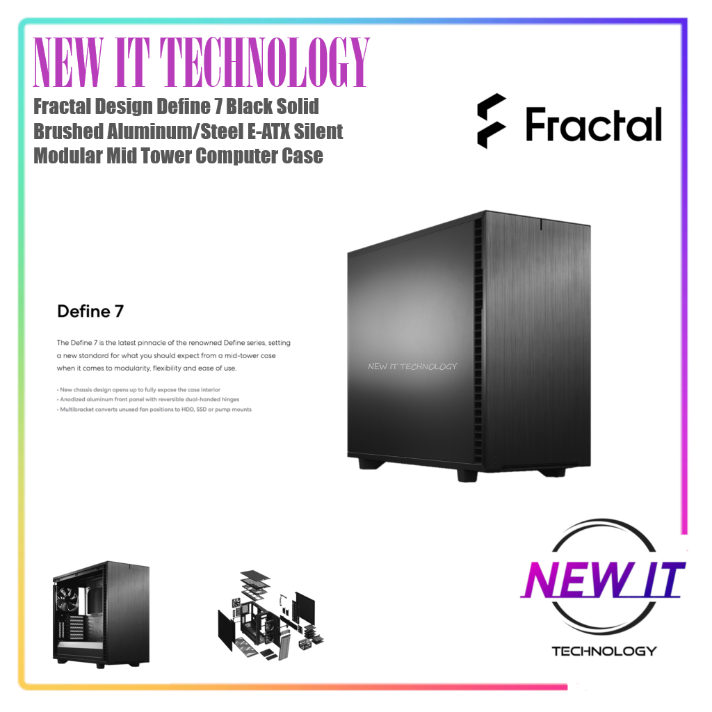 Fractal Design Define 7 XL Black Brushed Aluminum/Steel E-ATX Silent  Modular Tempered Glass Window Full Tower Computer Case