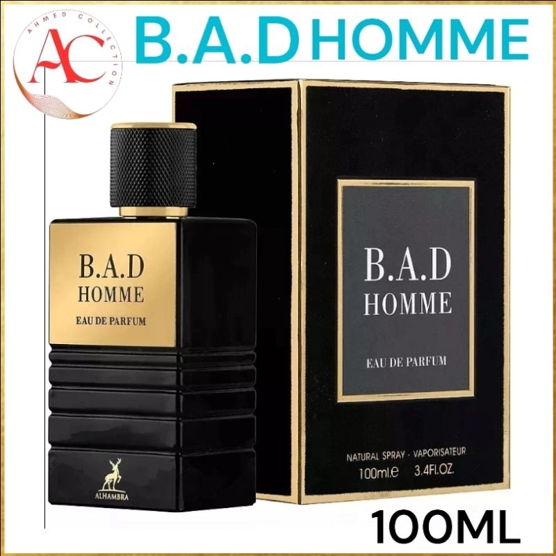 BAD Homme Man Alhambra B.A.D Homme Eau De Parfum 3.4 oz for