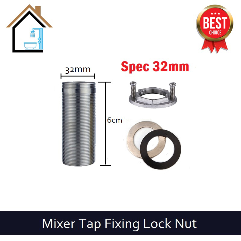 32mm SUS 304 Stainless Steel Jam Nut Lock Nut Fixing Parts for Basin