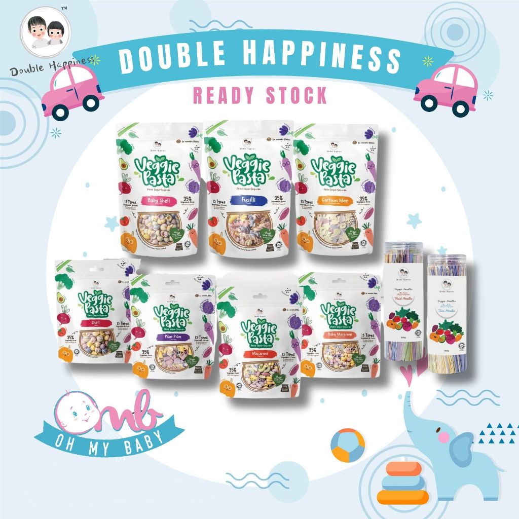 [READY STOCK] DOUBLE HAPPINESS - VEGGIE PASTA | BABY NOODLES 100g ...