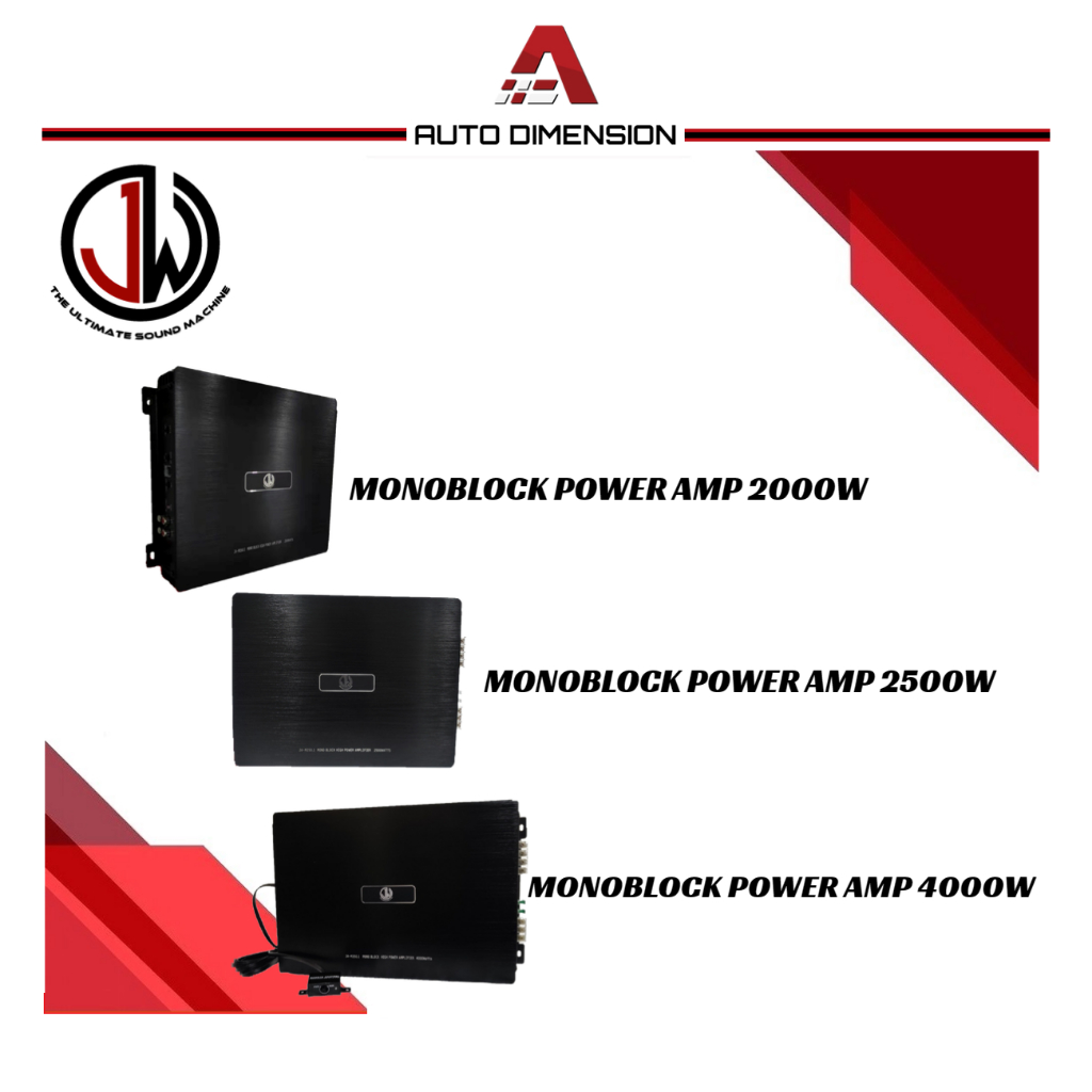 JW HIFI Monoblock Amplifier Car 2000W/ 2500W/ 4000W Monoblock CLASS D 2
