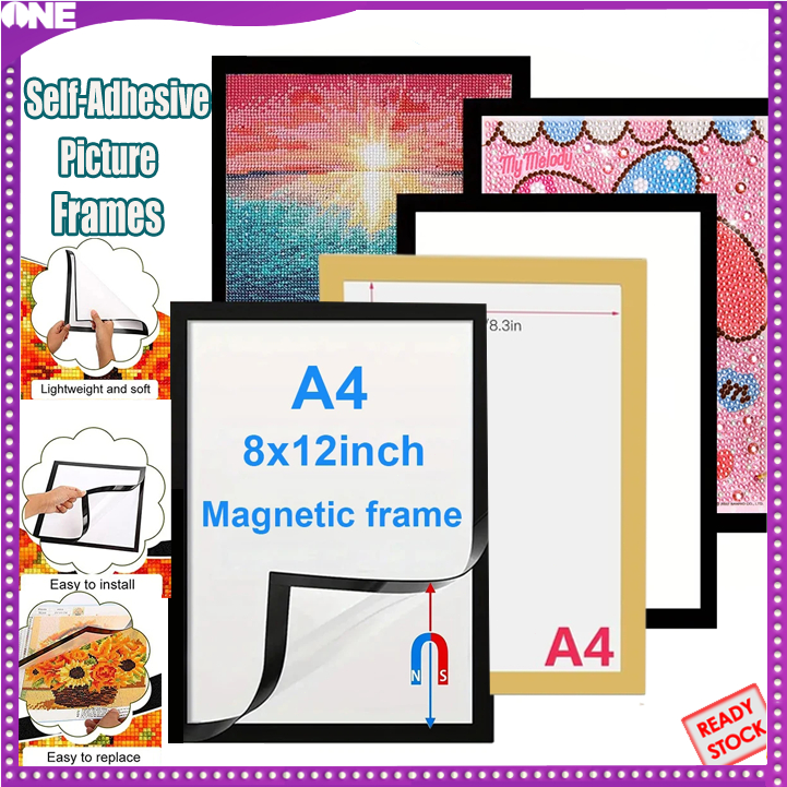 FJONE A4 Frame SelfAdhesive Picture Frames Photo Frame Frame Display Frame Document