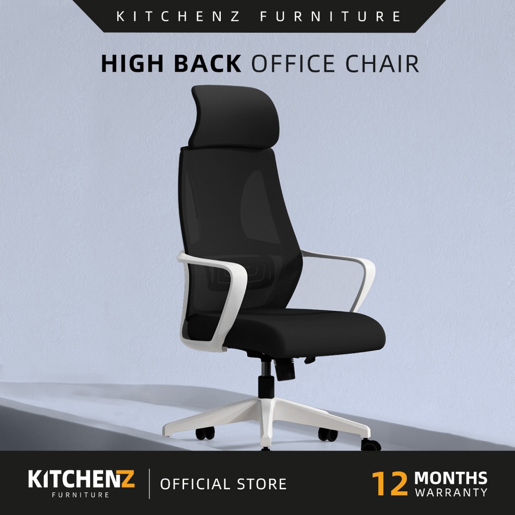 KitchenZ Sabah Office Chair Ergonomic Chair Executive Chair Mesh High Back Medium Back Chair