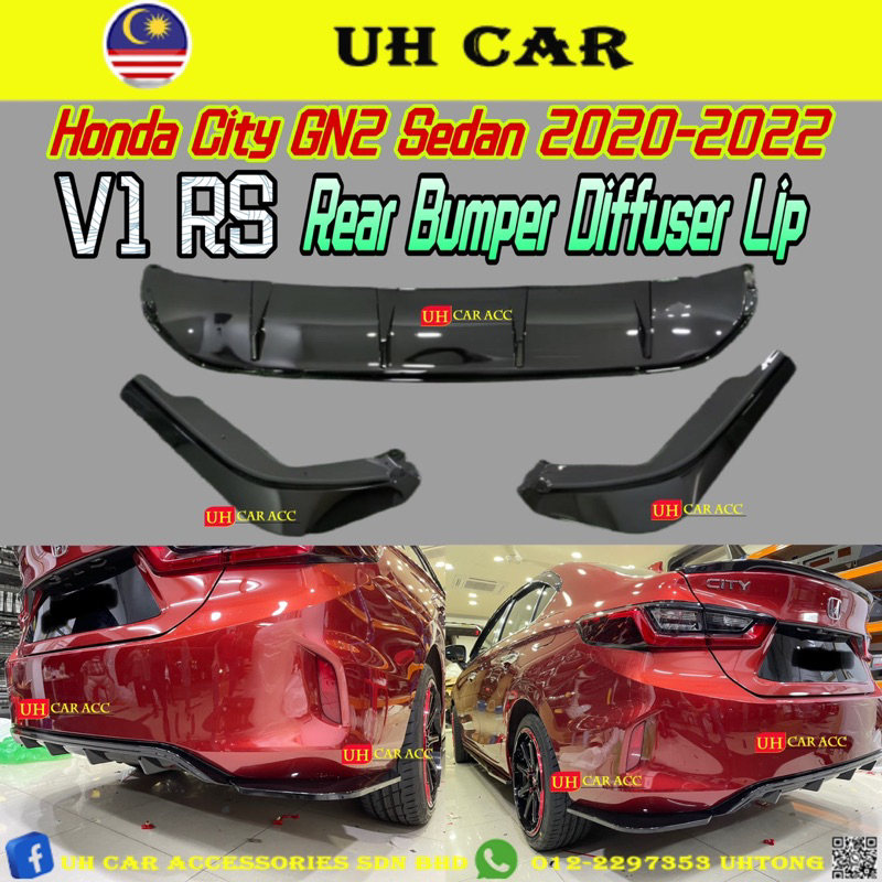(V1 RS) Honda City GN2 Sedan 2020-2022 RS V1 Rear Bumper Diffuser Lip ...