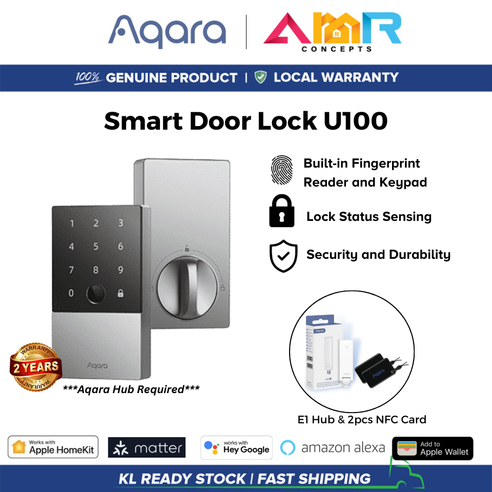 Aqara Smart Door Lock U100 Built-In Fingerprint Reader Compatible With ...