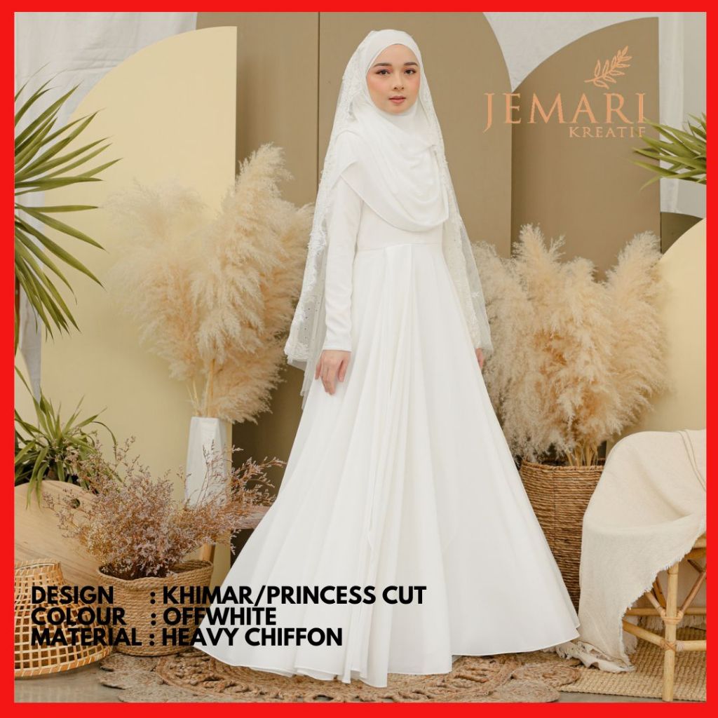 Bella Dress Khimar Princess Cut Dress Baju Bertunang Baju Nikah Dress Kembang Baju Dinner Set Khimar Shopee Malaysia