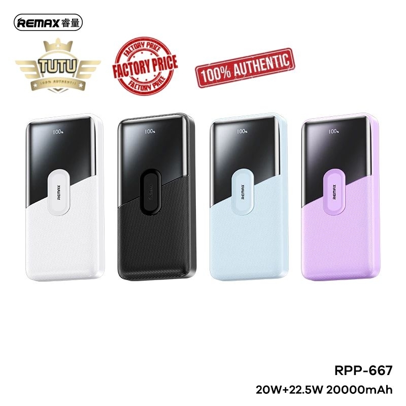 REMAX RPP 667 666 Portable Charger 20000mah/10000mah 20w+22.5 PD+QC ...