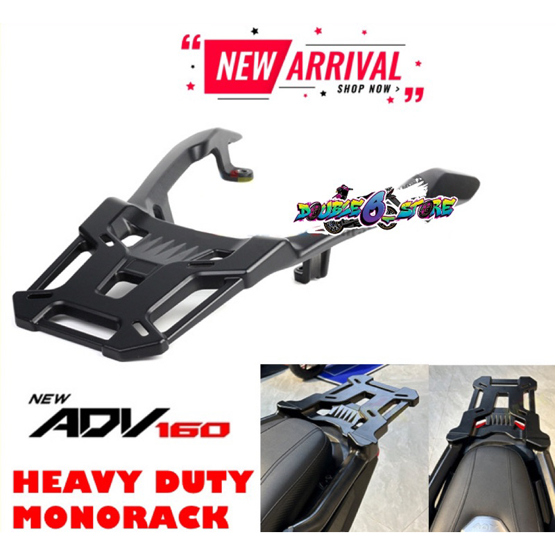 HONDA ADV160 MONORACK HEAVY DUTY REAR RACK TOP BOX ALUMINIUM HARD CASE ...