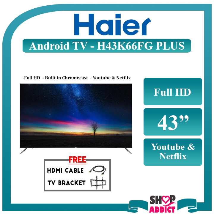 HAIER 43" 4K UHD Android TV H43K66FG PLUS | Shopee Malaysia
