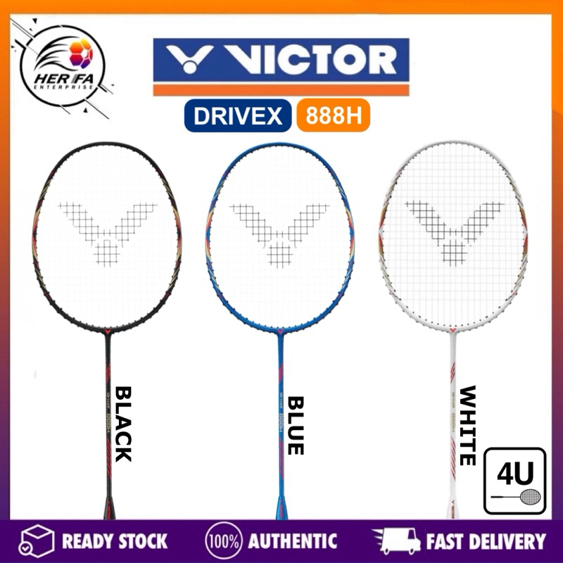 VICTOR Drivex 888H 4UG5 Black / Blue / Wite Badminton Racket Max ...