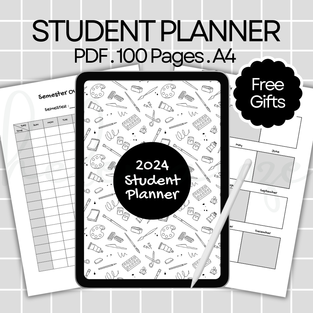 Student Planner 2024, 2024 Planner, Planner 2024, Digital Planner