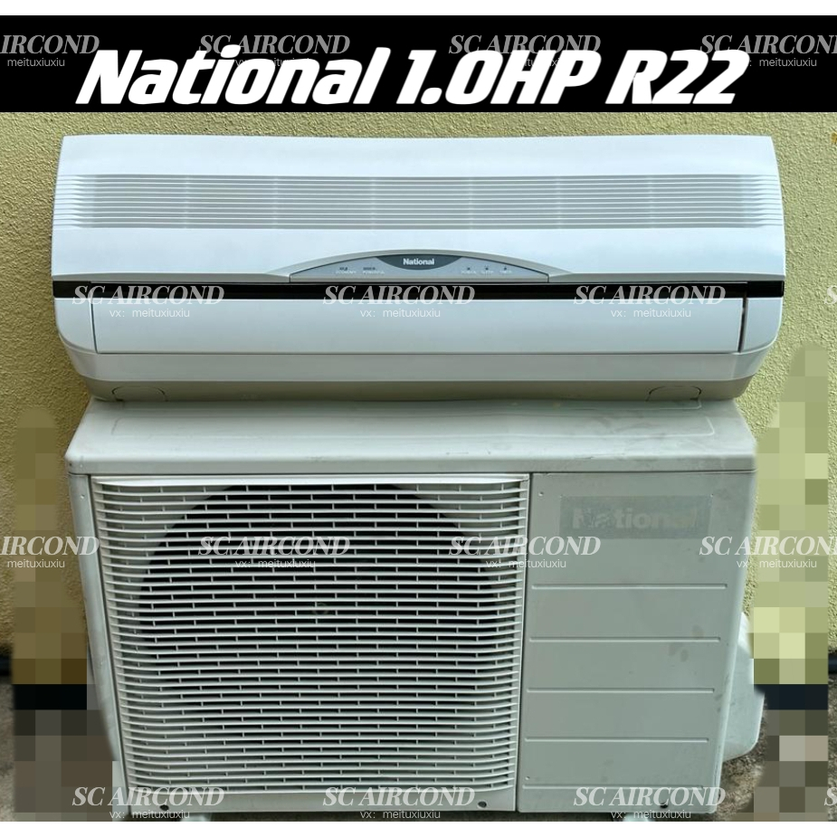 Second Hand National 1.0HP Air Cond R22 Gas FULL SET Installation