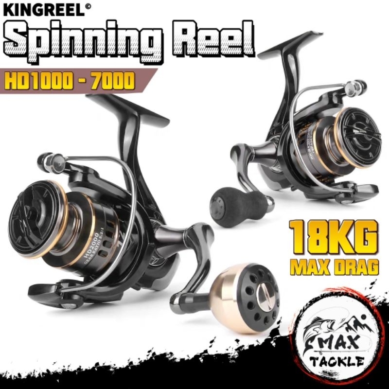RLS012 KINGREEL】Spinning Reel murah HD1000-7000 5.2:1 Stainless Steel