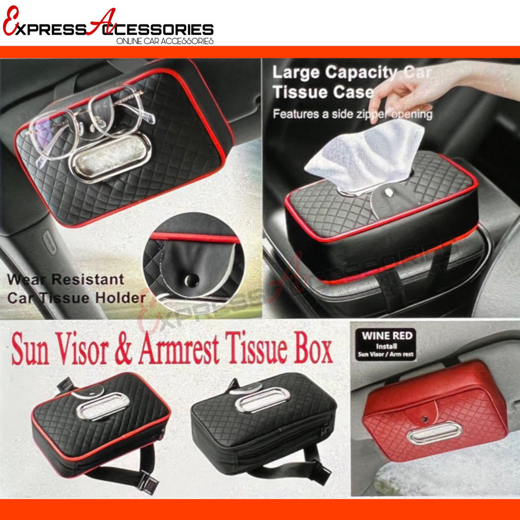 New Car Sun Visor Tissue Box Holder With Clip Car Tissue Box Kotak