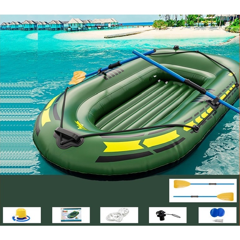 Portable Inflatable Water Sport Boat 2 Person PVC Boat Rowing Boat ...