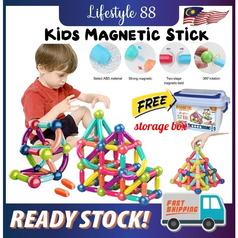 *NextDayDelivery* 140pcs Kids Magnetic Stick Building Blocks Toy Blok ...