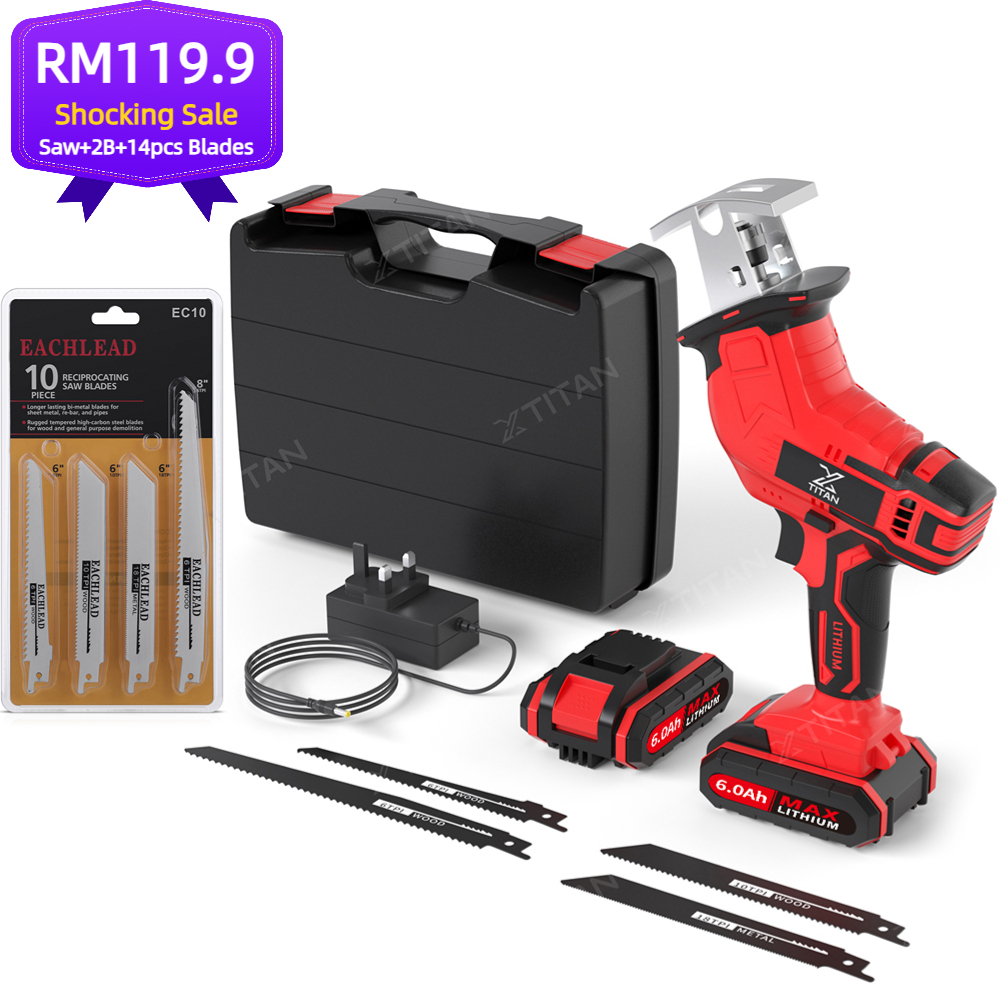 CLC Ready! Reciprocating Saw Set Red 4pcs Saw Blades Storage Box Saber