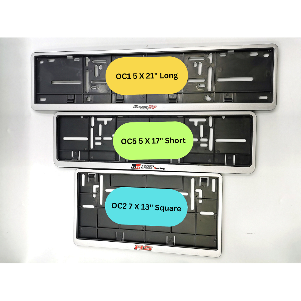 Car silver number plate holder 3 Universal size | UV print logo (GR ...