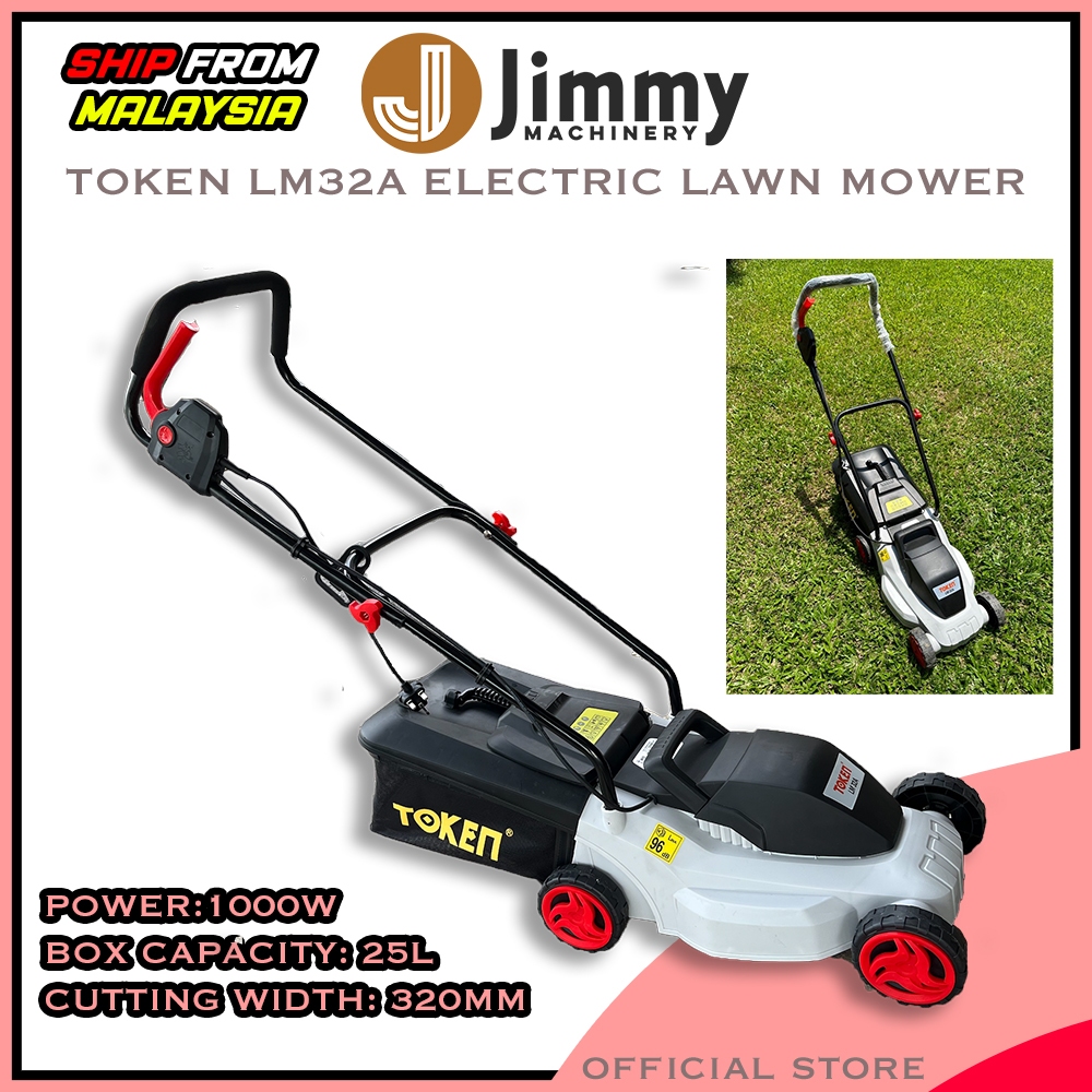 Electric Lawn Mower 1000W 4 Wheel Push Brush Cutter Mesin Rumput Tolak Wire Electric Shopee