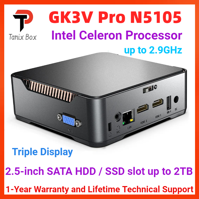 GK3V Pro Windows 11 Pro Mini PC Intel Celeron N5105 CPU, Windows 11 Pro