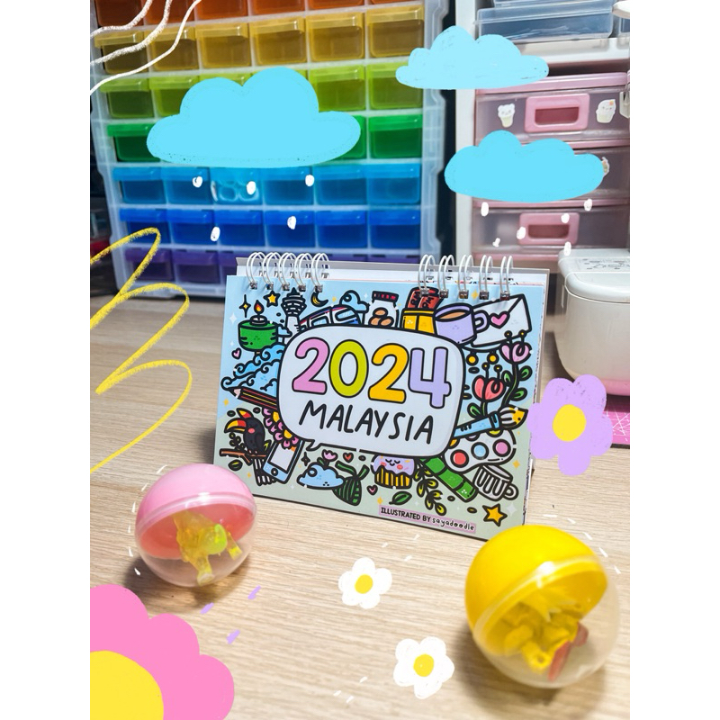 Cute Desk Calendar 2024 Shopee Malaysia