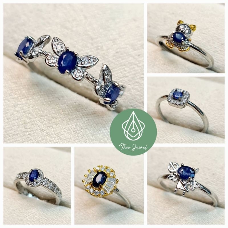 THOX JEWEL 🇲🇾 BS1 - BLUE SAPPHIRE Natural Stone s925 Silver 