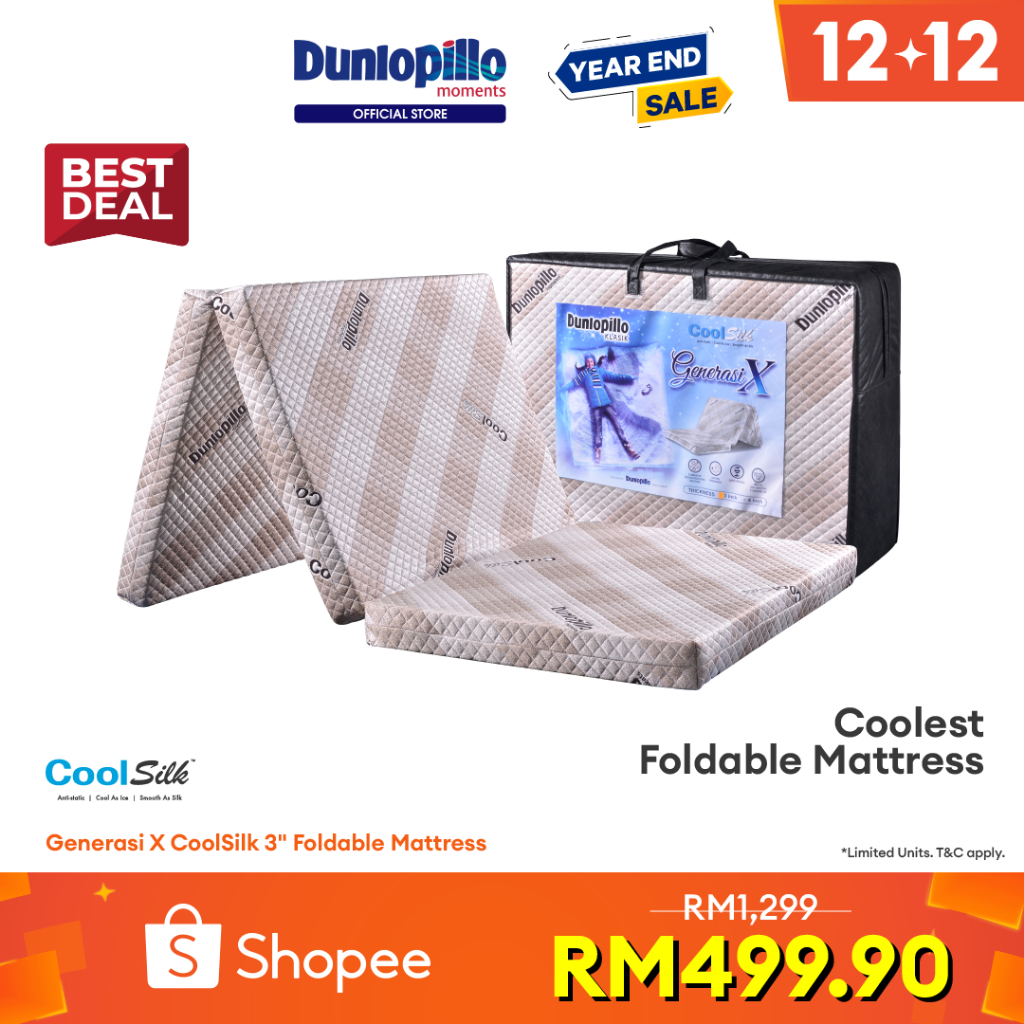 DUNLOPILLO Generasi X CoolSilk 3" Foldable Mattress (8CM) Shopee Malaysia
