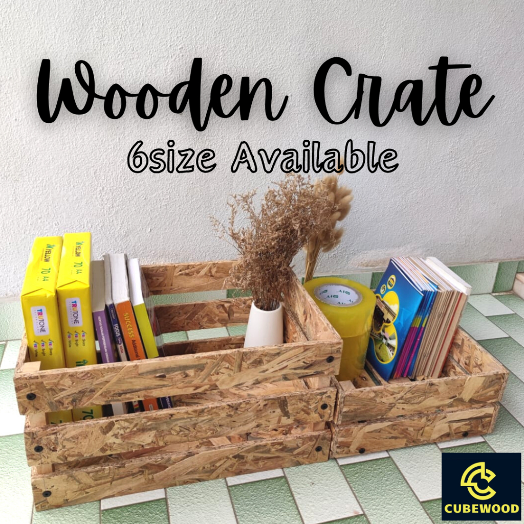 Wooden Decoration Box / Storage box / Crate Box / Kotak kayu | Shopee ...