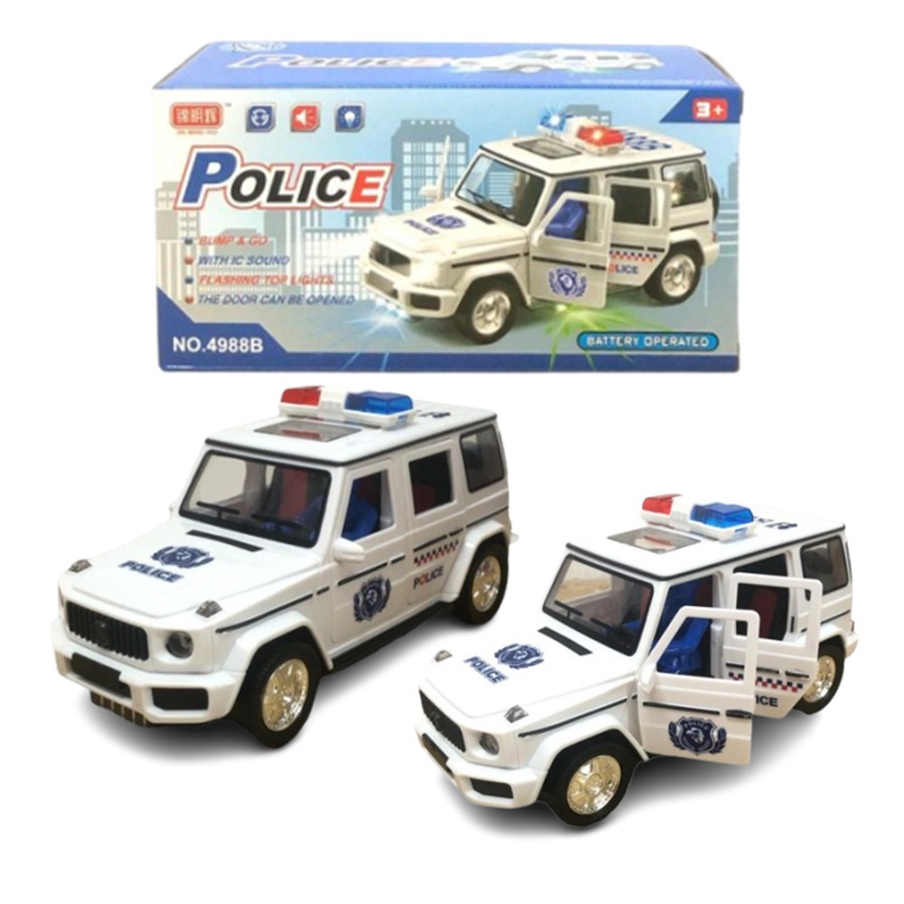 Battery Operated Police Car Bump & Go Function With Flashing 3D Lights ...