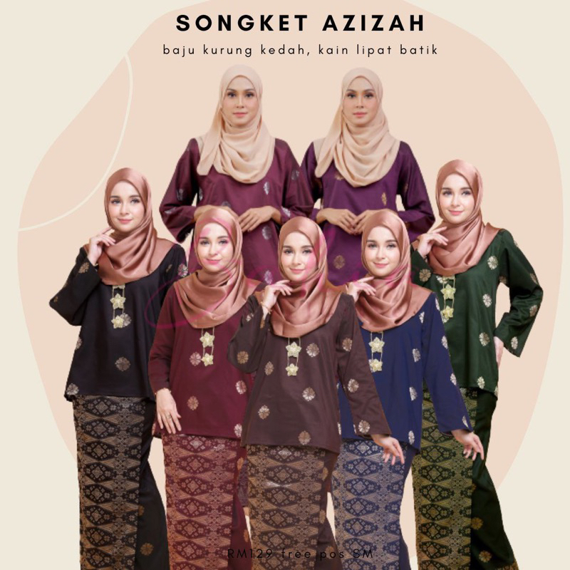 BAJU KURUNG KEDAH SONGKET TENUN SONGKET AZIZAH BAJU KURUNG 2024 VIRAL ...