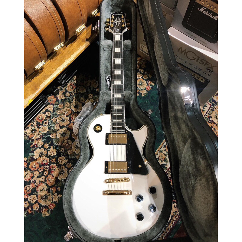 Epiphone Les Paul Custom Ebony Fingerboard White Colour Electric Guitar