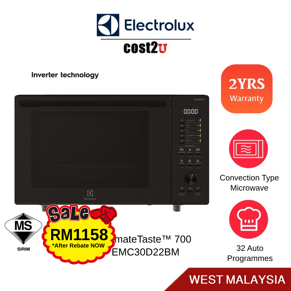 Electrolux 30L UltimateTaste 700 Table Top Convection Microwave Oven with  Grill & Steam EMC30D22BM Air Fryer Ketuhar 微波炉