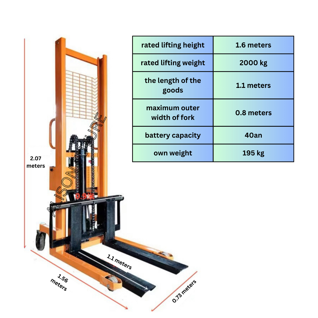 1-2 ton auto & manual pallet stacker forklift hydraulic truck lifting ...