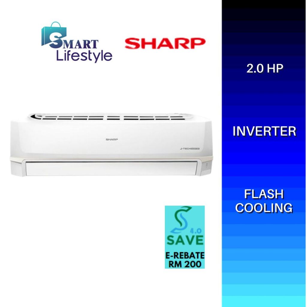 《Save 4.0》Sharp 2.0HP J-Tech Inverter R32 Air Conditioner AHX18VED ...