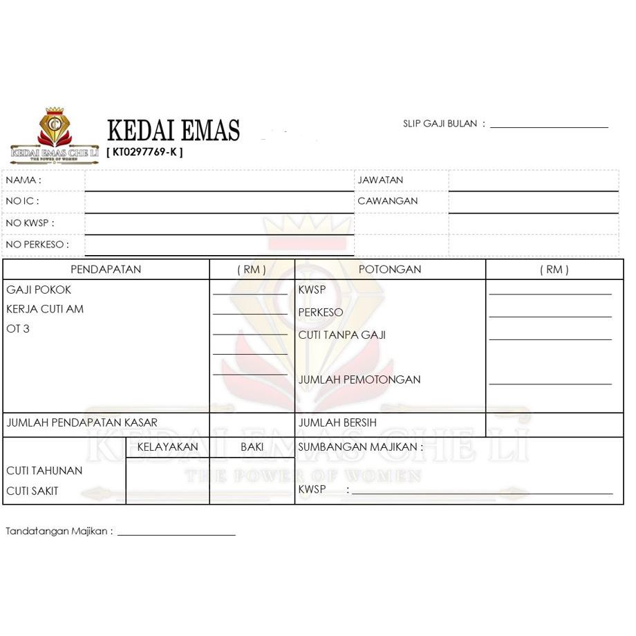 PAYMENT VOUCHER RECEIPT BOOK SLIP GAJI NCR 2 PLY CUSTOM NAMA SYARIKAT Shopee Malaysia