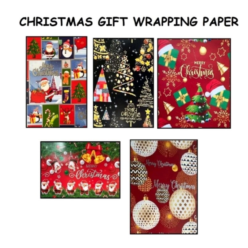 Christmas Gift Wrapping Paper (500mm x 700mm +) Shopee Malaysia