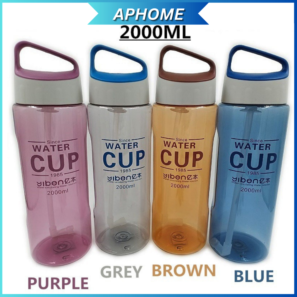 2000ML 大容量水壶 Large Capacity Portable Water Bottle Water Tumbler ...