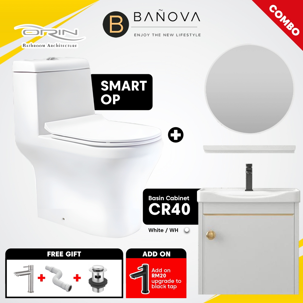 SET] BANOVA Aluminum Bathroom Basin Ceramic Sink