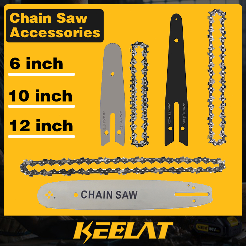 KEELAT 4"/6"/8"/10" /12"Chainsaw Blade & Chain Replacement Saw Parts Electric Saw Accessories