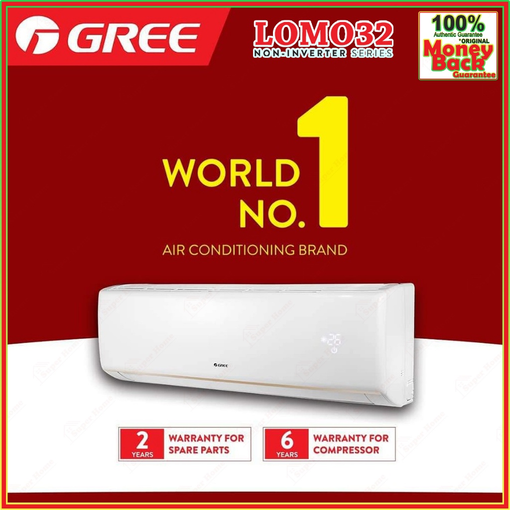 Gree R32 Non Inverter Air Conditioner 1.0hp 2.5hp Gree Lomo32 NonInverter Air Conditioner